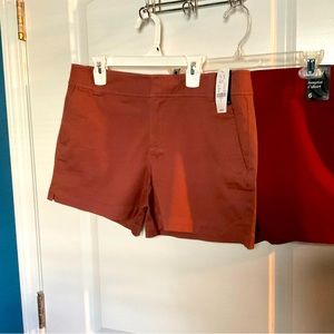 Two NWT New York & Company Shorts Red and Rust Size 6